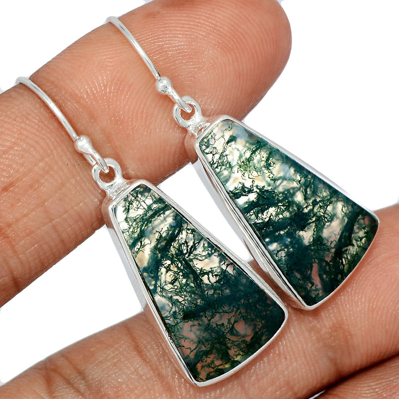 1.6" Moss Agate Earrings - MOSE1186