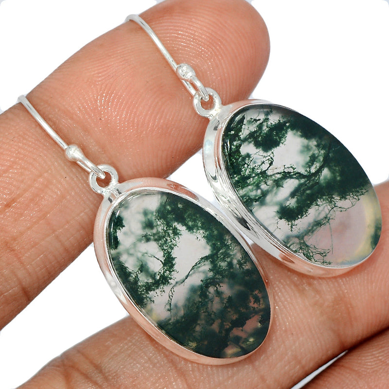 1.6" Moss Agate Earrings - MOSE1194