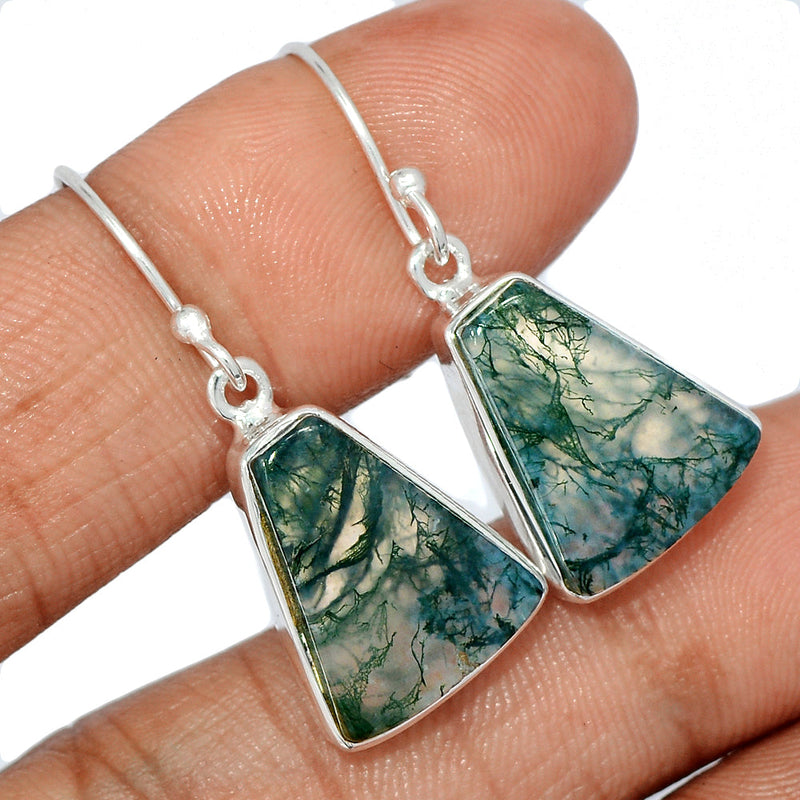 1.3" Moss Agate Earrings - MOSE1198