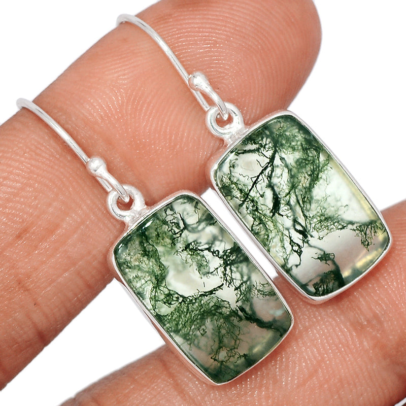 1.3" Moss Agate Earrings - MOSE1271