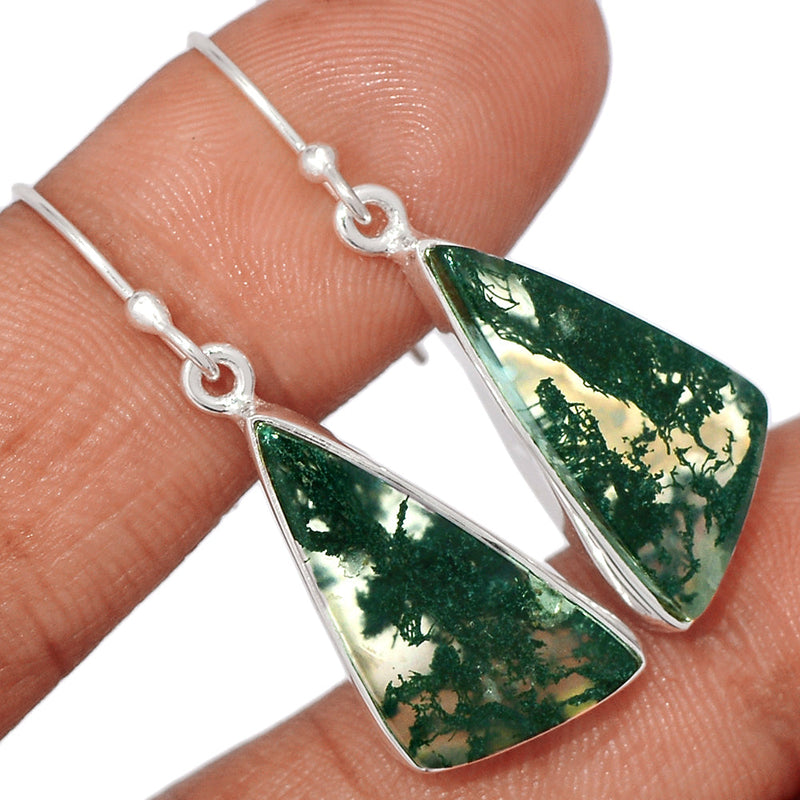 1.6" Moss Agate Earrings - MOSE1277