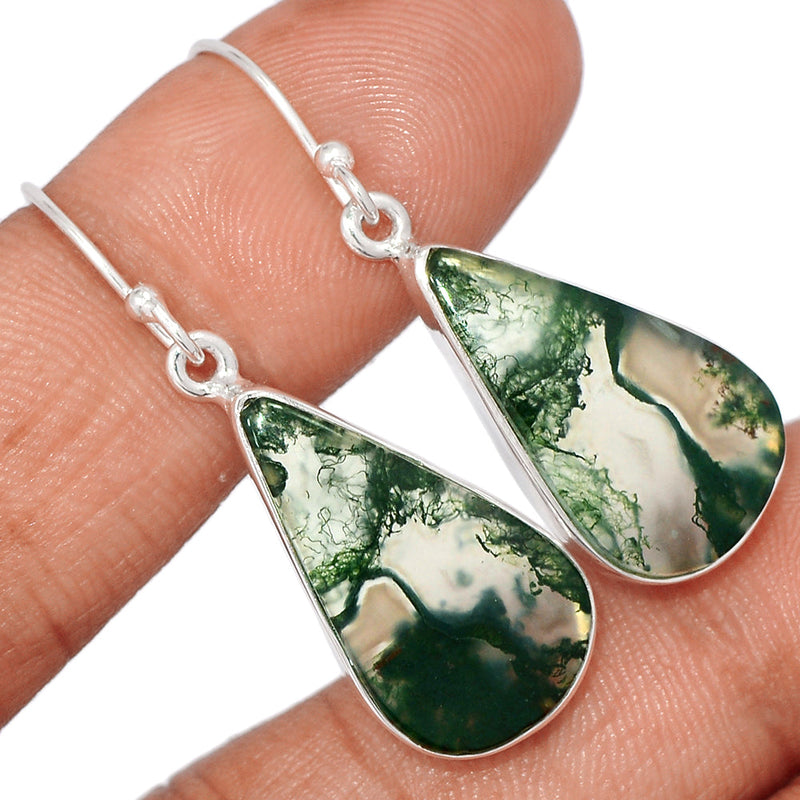 1.5" Moss Agate Earrings - MOSE1278