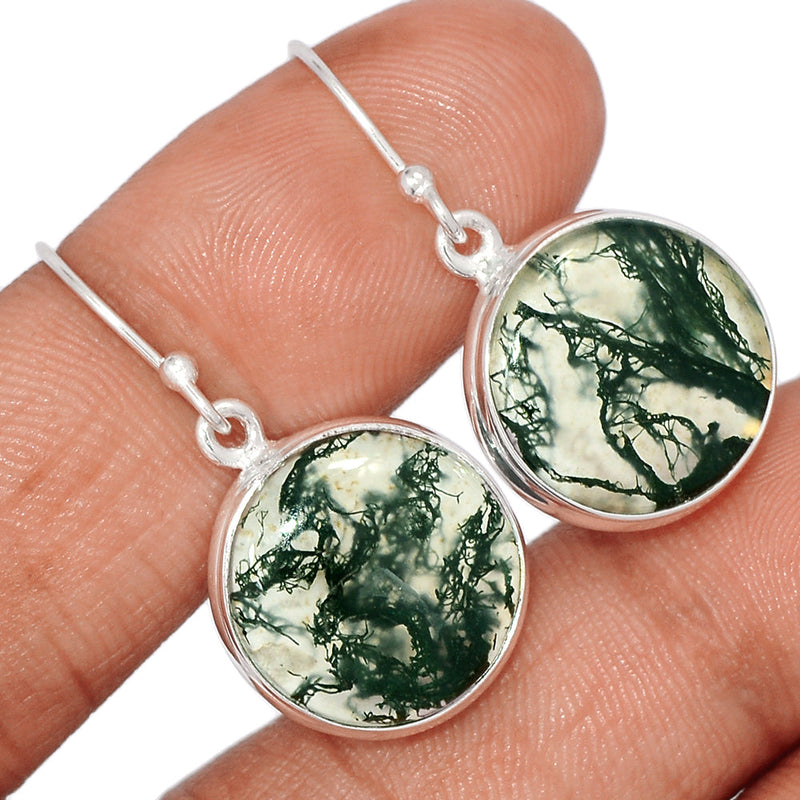 1.3" Moss Agate Earrings - MOSE1279