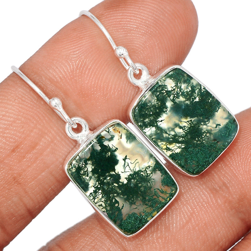 1.2" Moss Agate Earrings - MOSE1281