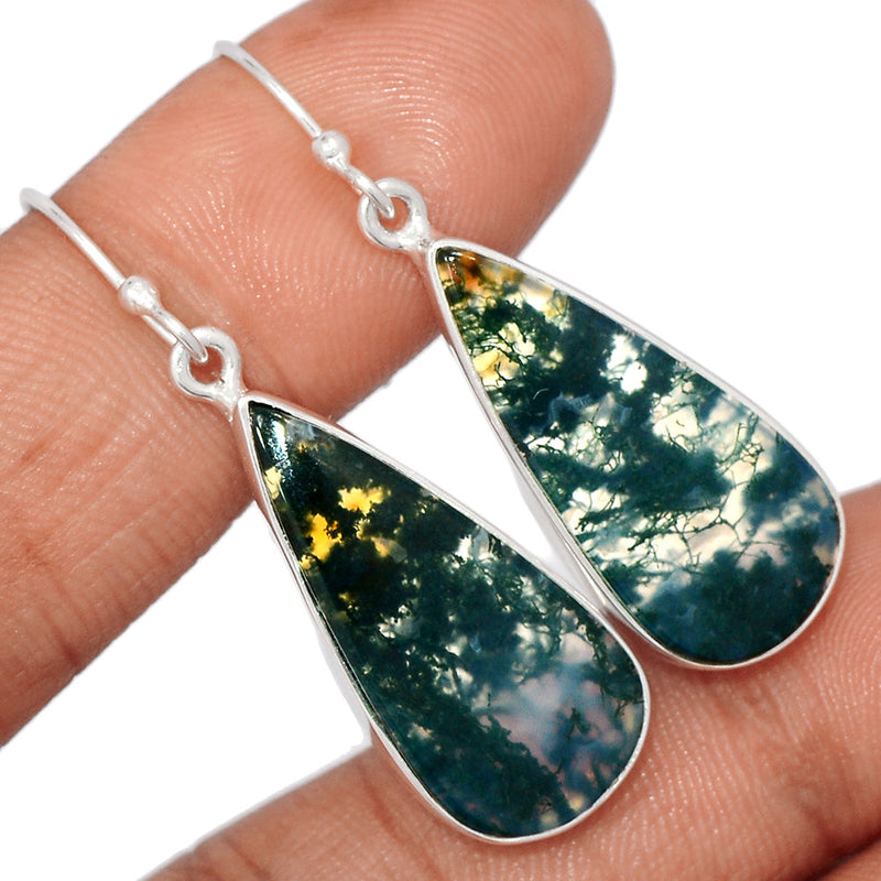 1.7" Moss Agate Earrings - MOSE1285