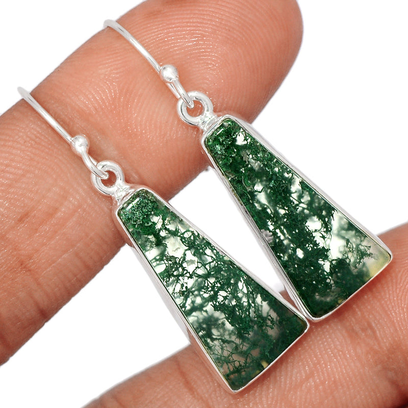 1.6" Moss Agate Earrings - MOSE1286