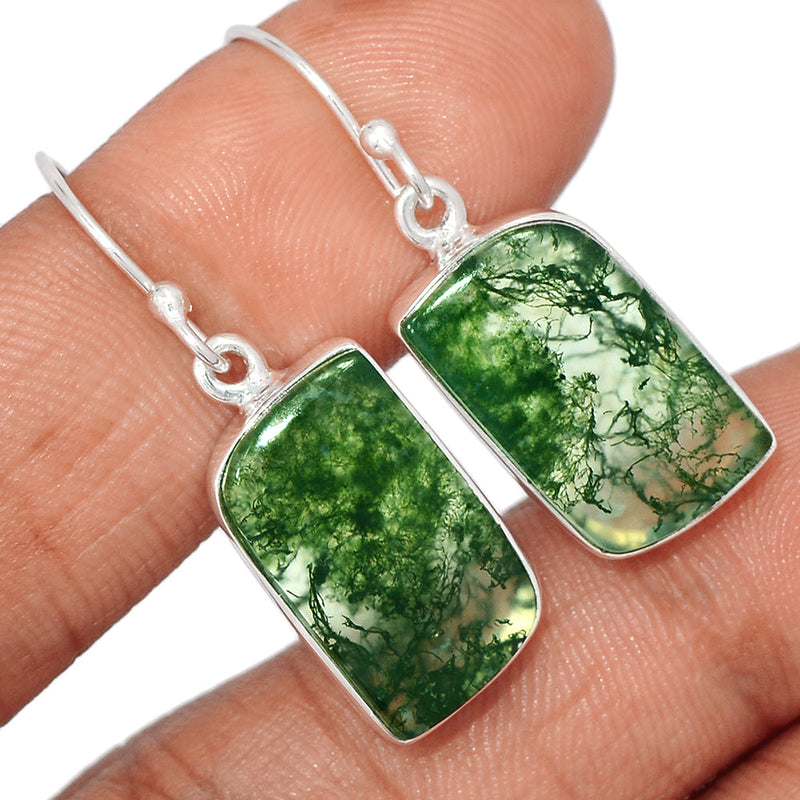 1.3" Moss Agate Earrings - MOSE1287