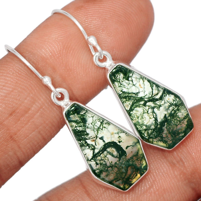 1.5" Moss Agate Earrings - MOSE1288