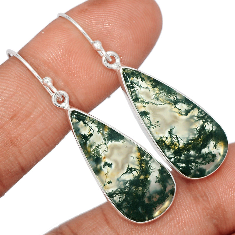 1.7" Moss Agate Earrings - MOSE1300