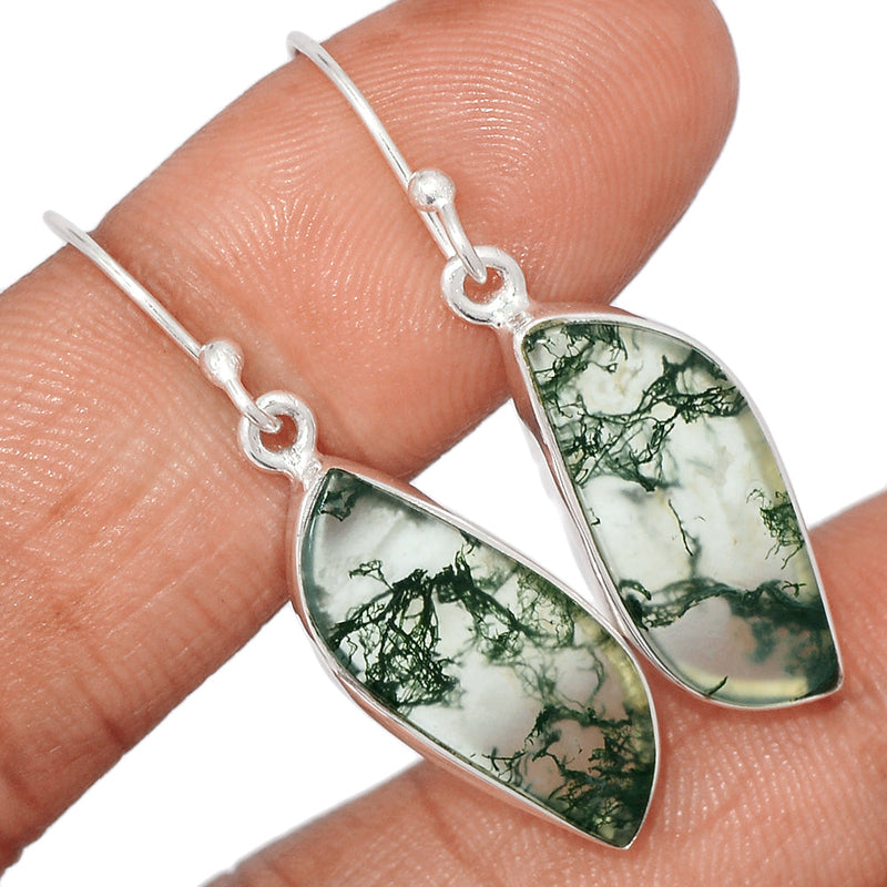 1.5" Moss Agate Earrings - MOSE1305