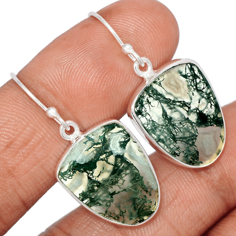 1.3" Moss Agate Earrings - MOSE1307