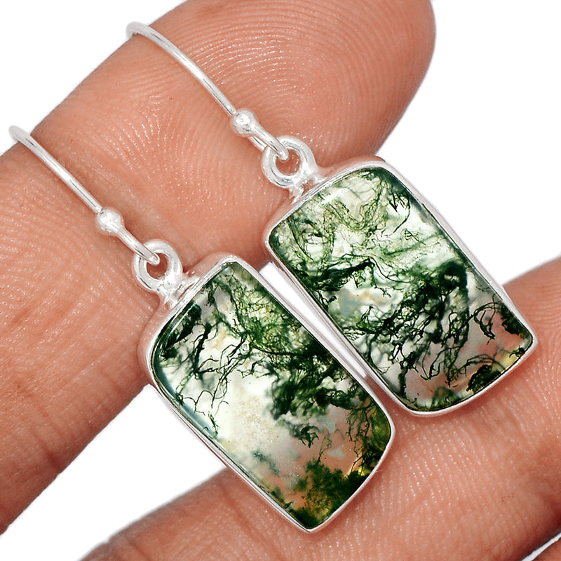 1.3" Moss Agate Earrings - MOSE1324