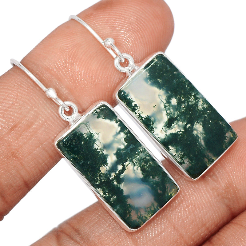 1.6" Moss Agate Earrings - MOSE1337