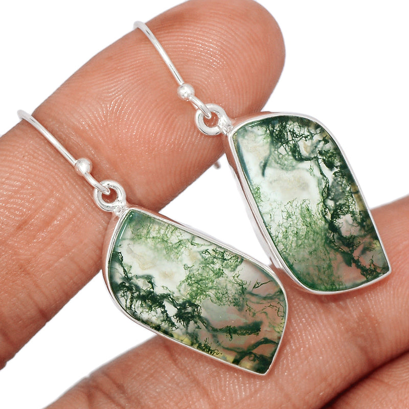 1.6" Moss Agate Earrings - MOSE1340