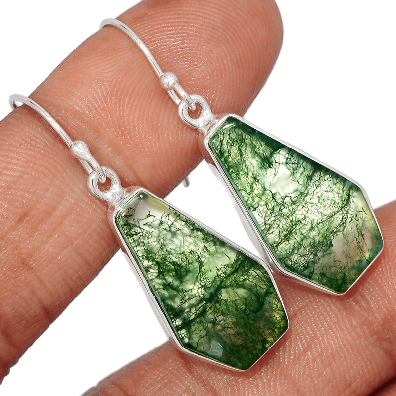 1.6" Moss Agate Earrings - MOSE1344