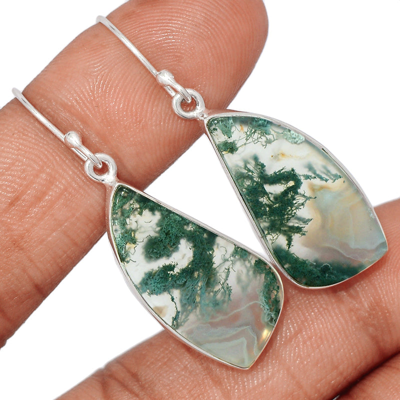 1.7" Moss Agate Earrings - MOSE1346