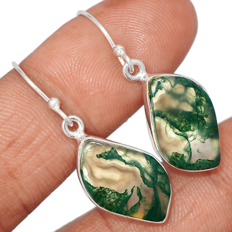 1.3" Moss Agate Earrings - MOSE1348