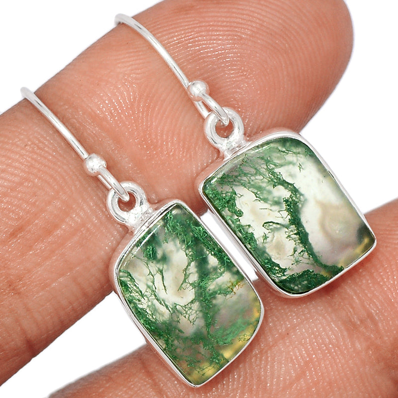 1.2" Moss Agate Earrings - MOSE1349