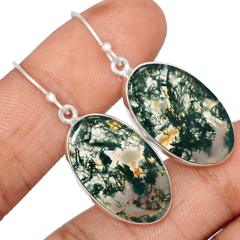 1.6" Moss Agate Earrings - MOSE1350