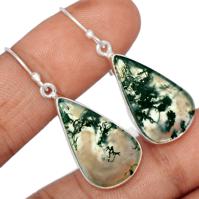 1.6" Moss Agate Earrings - MOSE1355