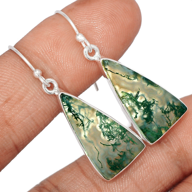 1.5" Moss Agate Earrings - MOSE1359