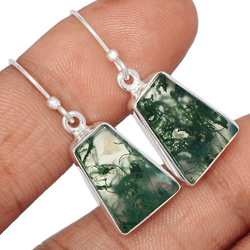 1.3" Moss Agate Earrings - MOSE1362