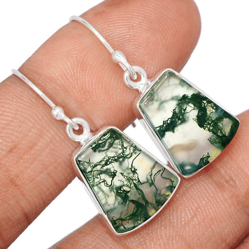 1.2" Moss Agate Earrings - MOSE1364