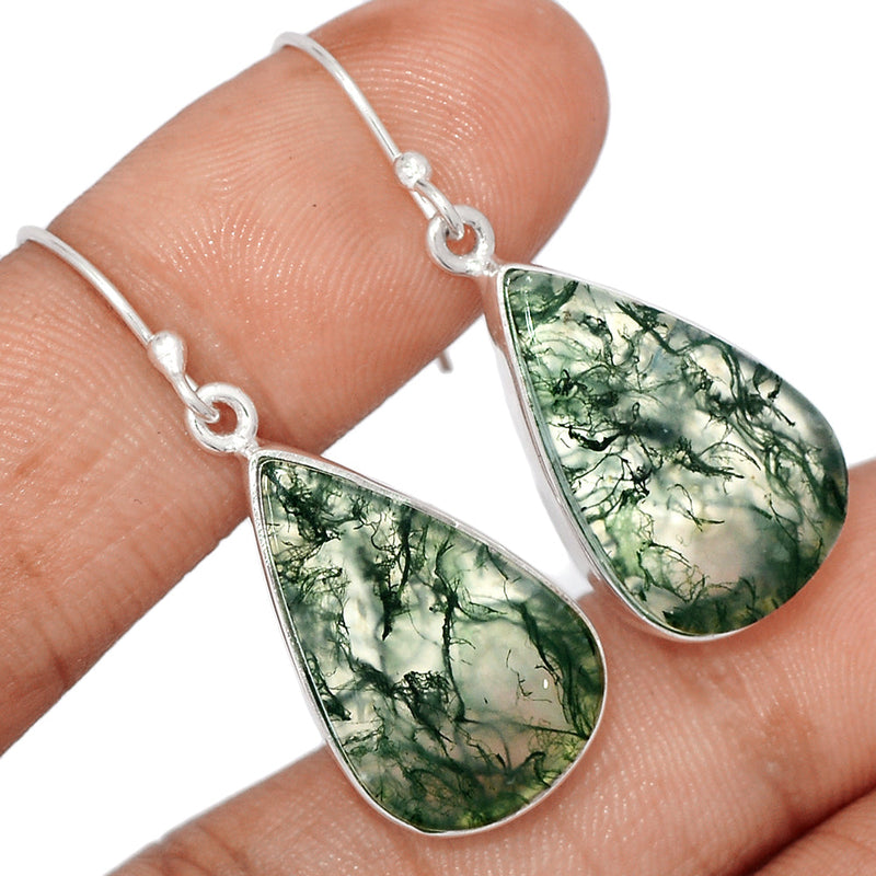 1.6" Moss Agate Earrings - MOSE1369