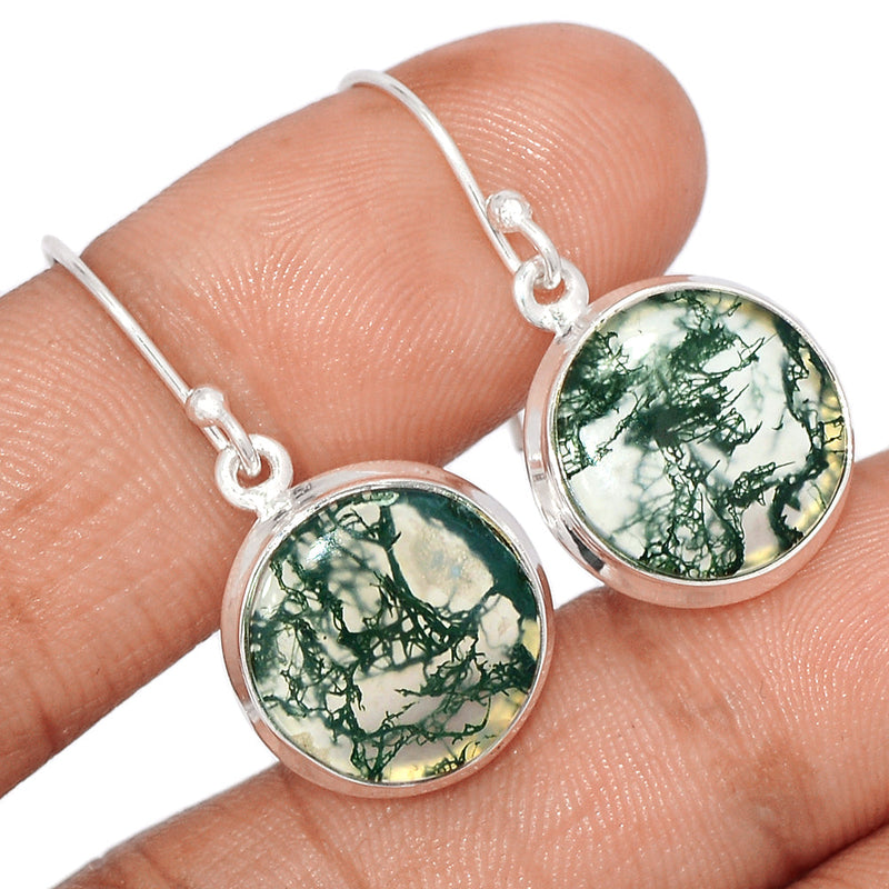 1.2" Moss Agate Earrings - MOSE1372