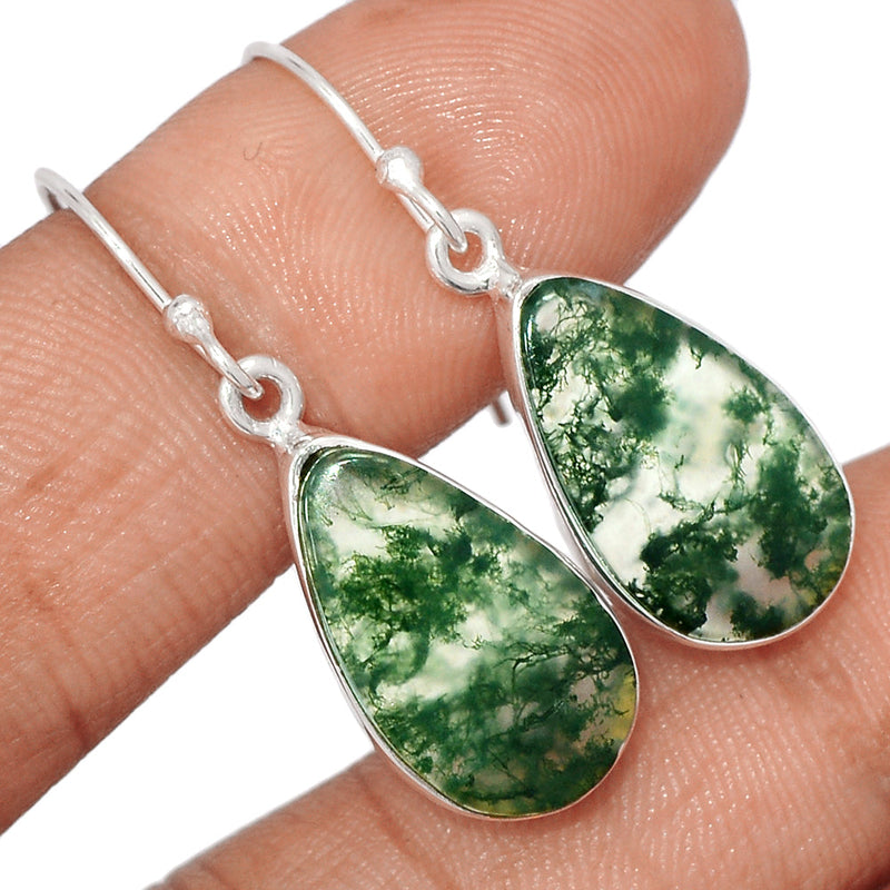 1.3" Moss Agate Earrings - MOSE1376