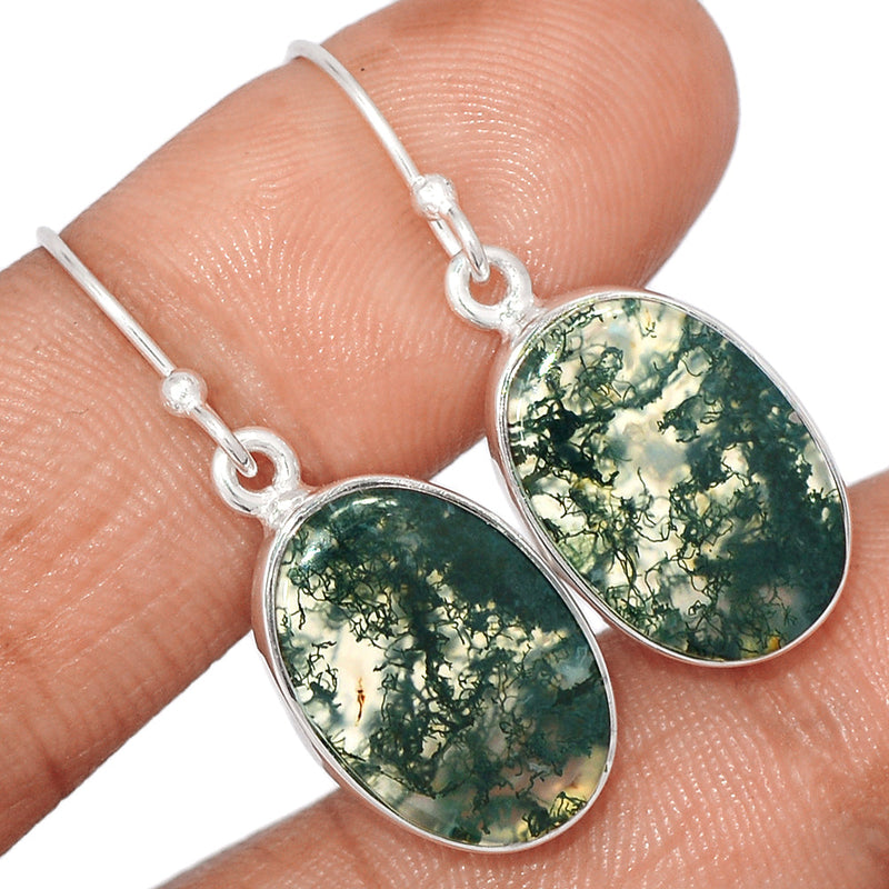 1.3" Moss Agate Earrings - MOSE1386