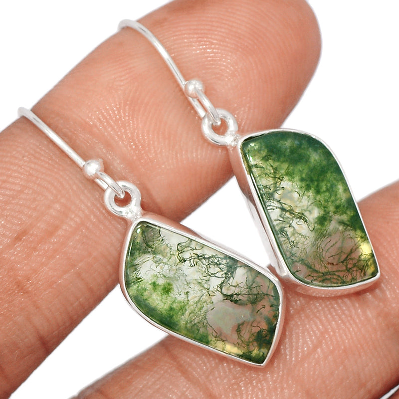 1.3" Moss Agate Earrings - MOSE1387