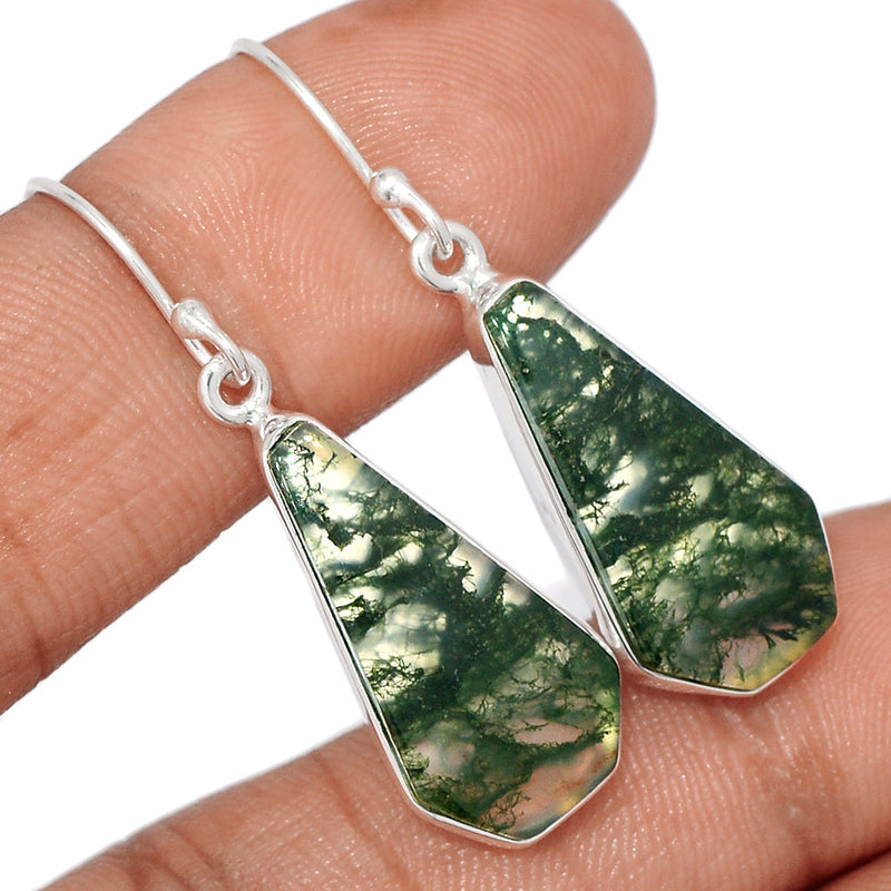 1.6" Moss Agate Earrings - MOSE1391