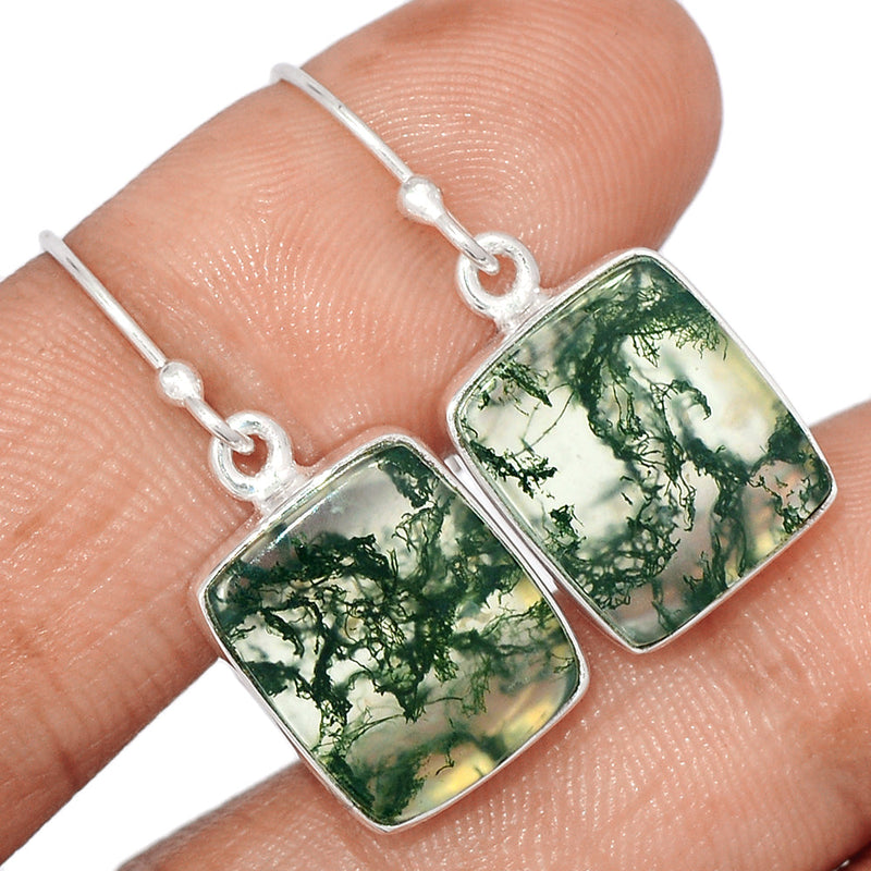 1.2" Moss Agate Earrings - MOSE1397