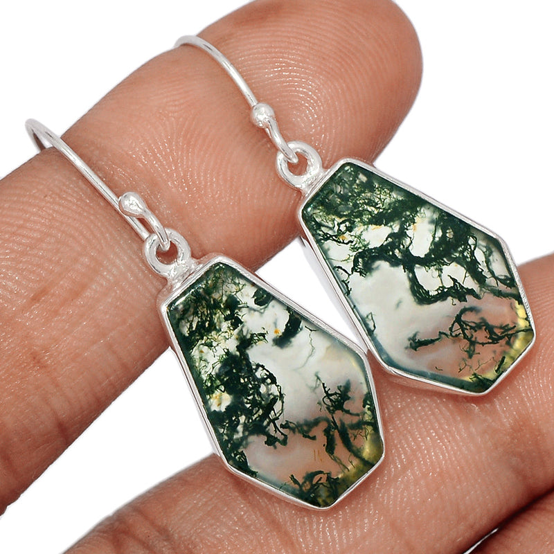 1.5" Moss Agate Earrings - MOSE1404