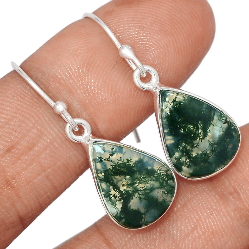 1.2" Moss Agate Earrings - MOSE1412