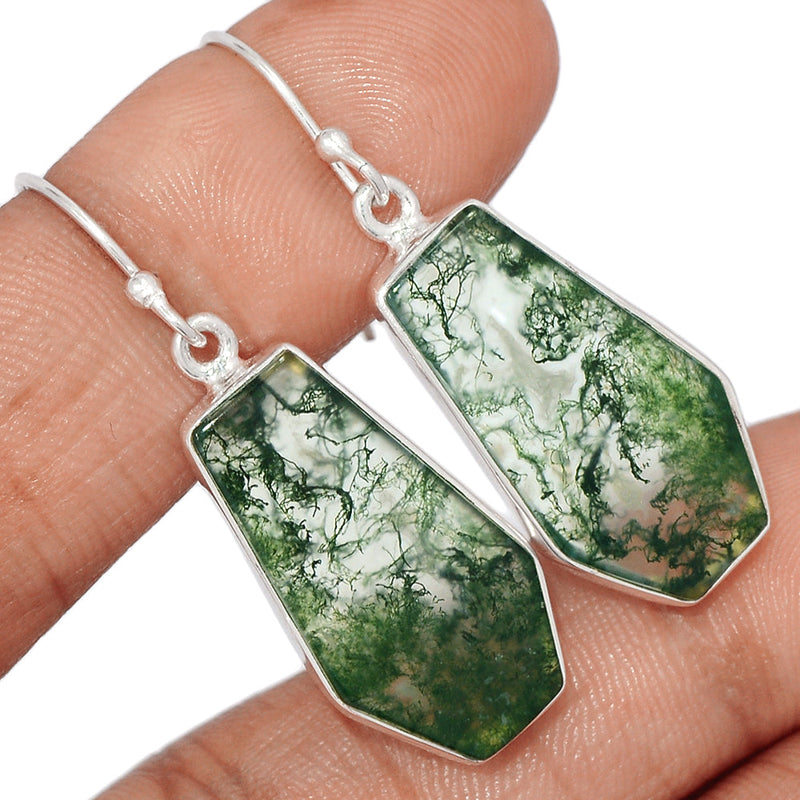 1.6" Moss Agate Earrings - MOSE1413