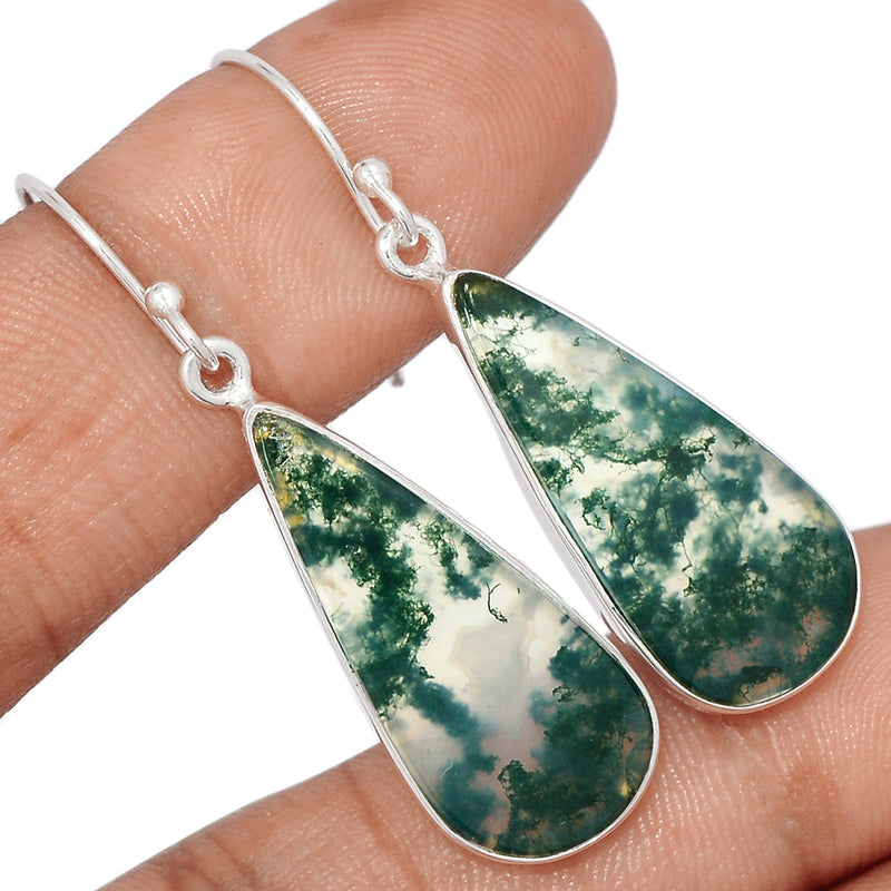 1.7" Moss Agate Earrings - MOSE1415