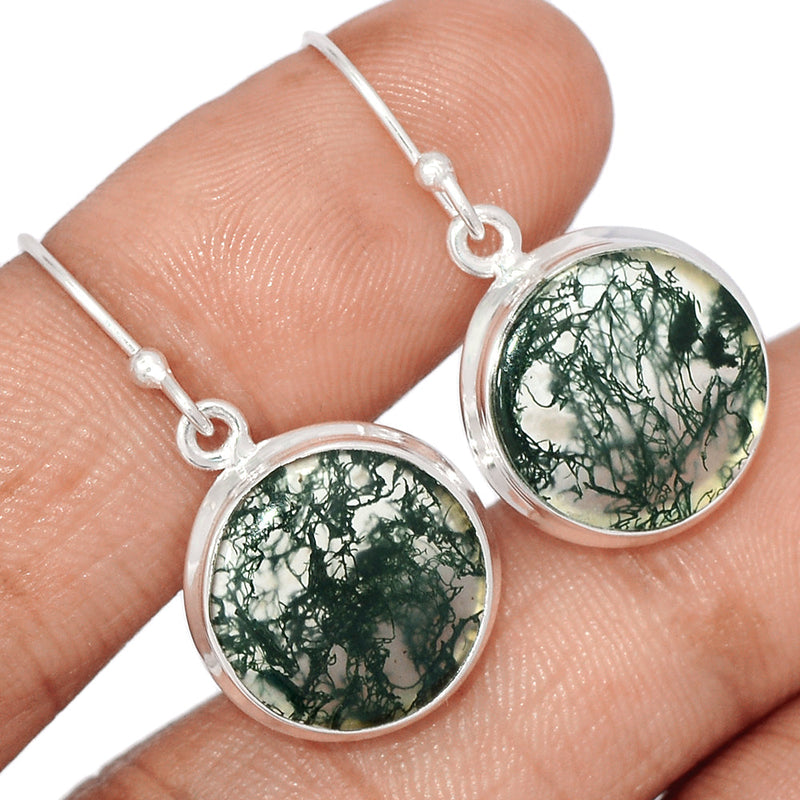 1.3" Moss Agate Earrings - MOSE1417