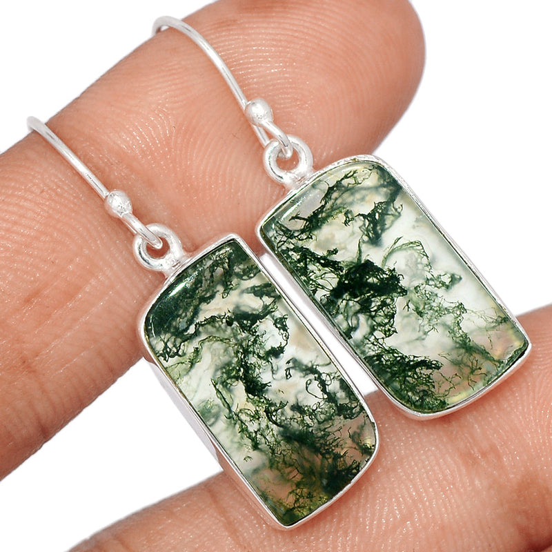 1.5" Moss Agate Earrings - MOSE1420