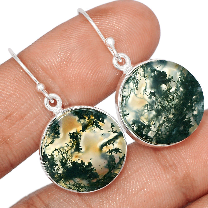 1.3" Moss Agate Earrings - MOSE1421