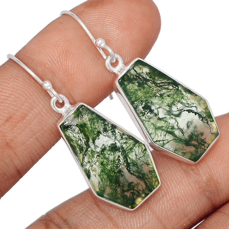 1.5" Moss Agate Earrings - MOSE1427