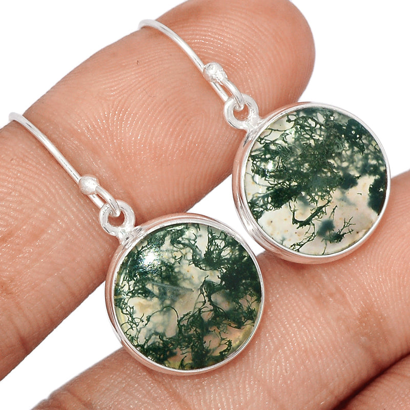 1.2" Moss Agate Earrings - MOSE1434