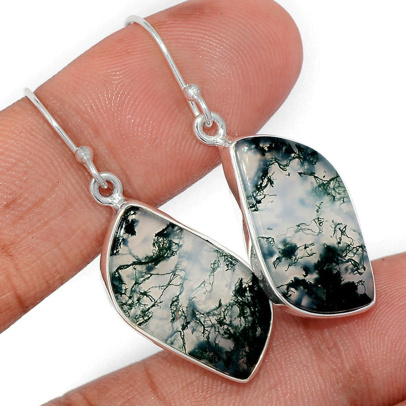 1.6" Moss Agate Earrings - MOSE1446