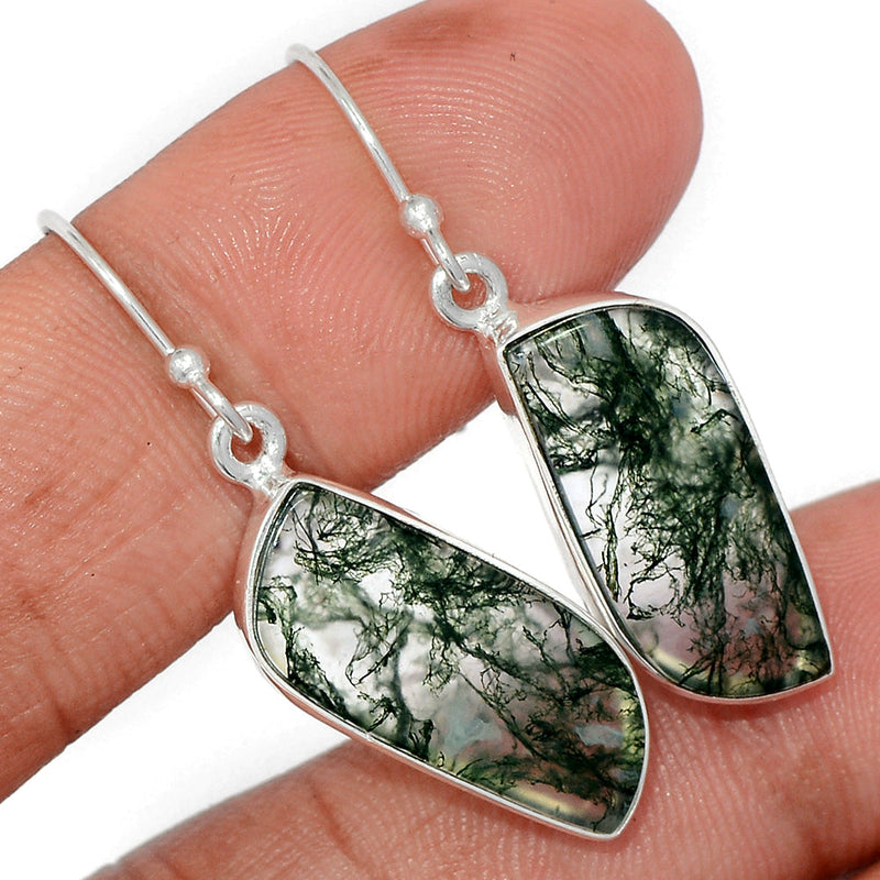 1.6" Moss Agate Earrings - MOSE1448