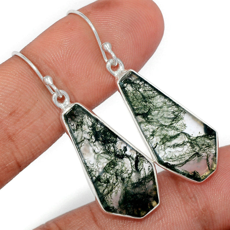 1.7" Moss Agate Earrings - MOSE1454