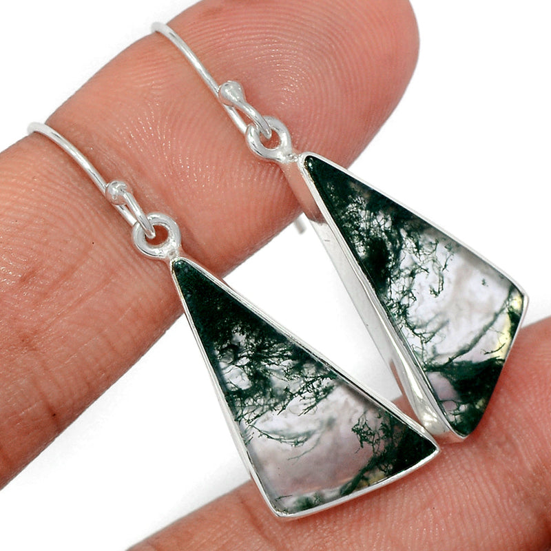 1.6" Moss Agate Earrings - MOSE1460