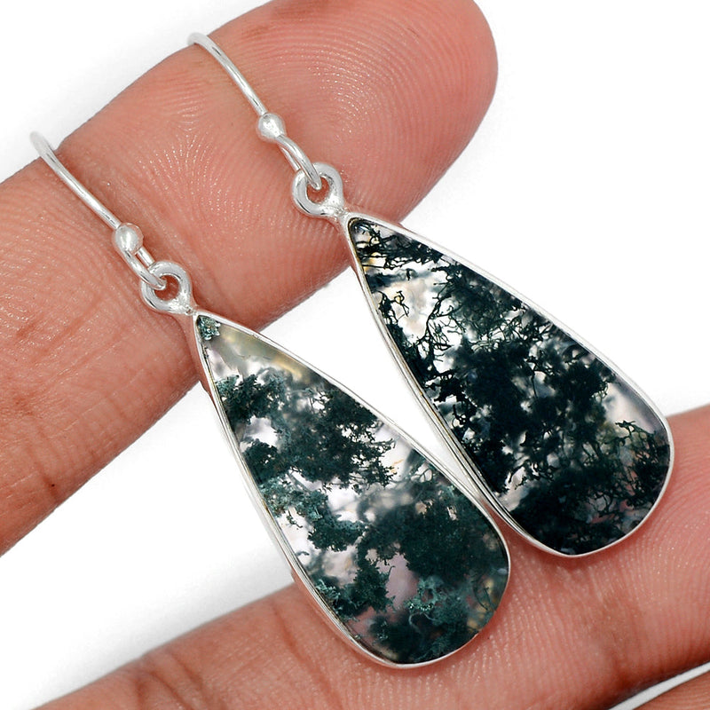 1.7" Moss Agate Earrings - MOSE1465