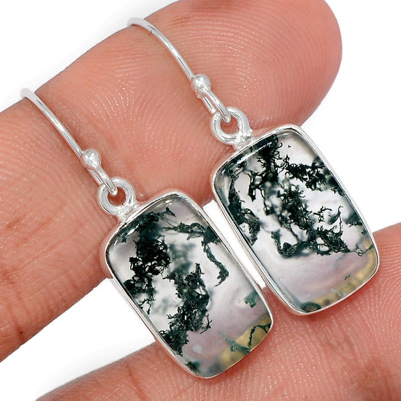 1.3" Moss Agate Earrings - MOSE1469