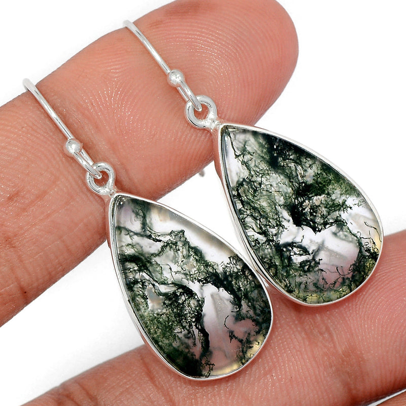 1.6" Moss Agate Earrings - MOSE1470